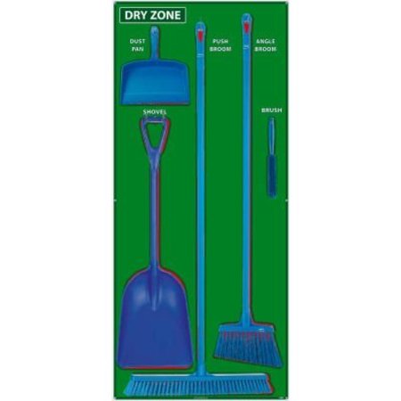 NATIONAL MARKER CO National Marker Dry Zone Shadow Board Combo Kit, Green/Red, 68 X 30, Alum Composite Panel - SBK134ACP